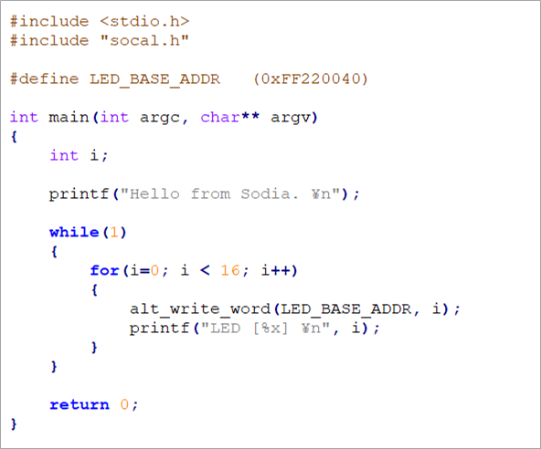 【図 5-3】 Arm プロセッサーから PIO_LED にアクセスする際のコード例.png