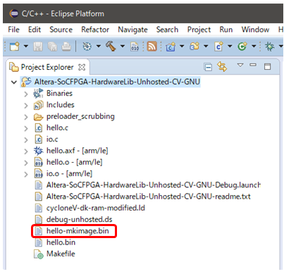 Generated bare-metal application image hello-mkimage.bin.png