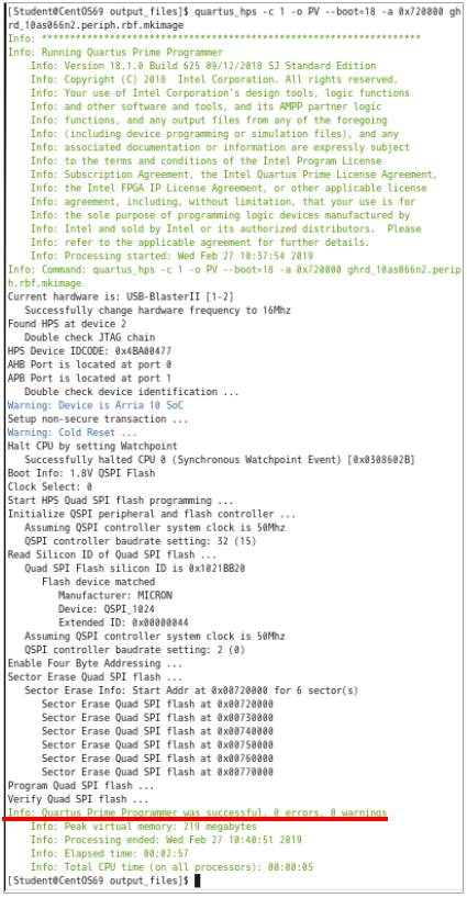 SoC FPGA の QSPI ベアメタルアプリ・ブート （Arria® 10 SoC FPGA 編